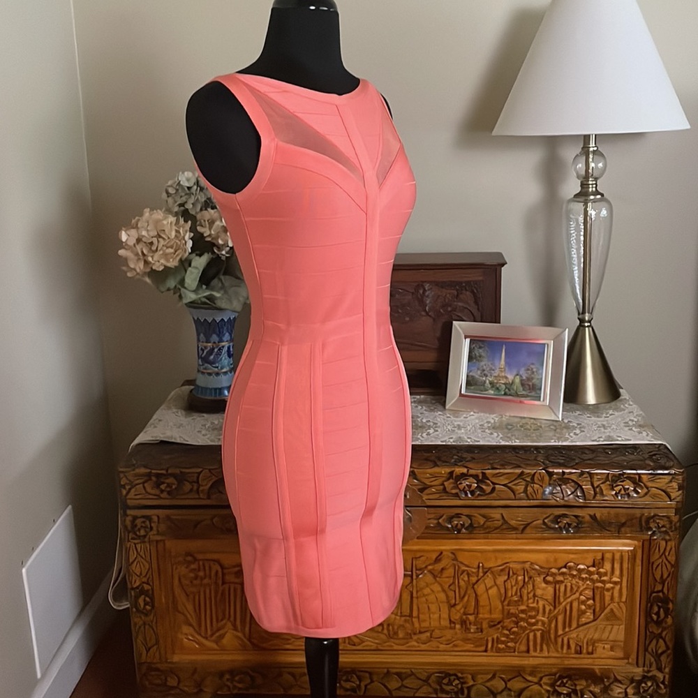 Peach Pink Bandage Dress